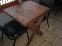 28"x24"Stained Wood Table