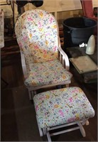 Vintage Platform Rocker With Rocking Foot Stool