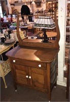 American Oak Wash Stand Cabinet