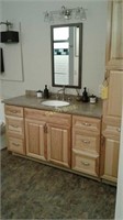 Homecrest bathroom vanity and cabinet with mirror