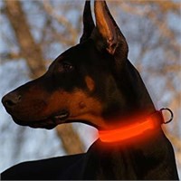 LED Dog Collar, USB Rechargeable Flashing Safety