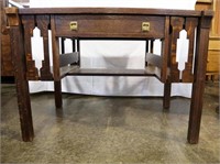 Oak Arts and Crafts library table