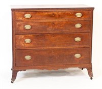 Walnut four drawer chest