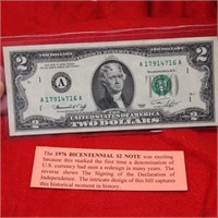 1976 Bicentennial $2 Dollar Note