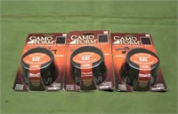 (3) Camo Form Black Self-Cling Fabric Wrap,