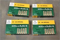 (4) Boxes of Sellier & Bellot 30-06 180GR FMJ