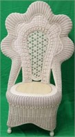 LATE 20TH C, VICTORIAN STYLE WICKER SIDE CHAIR,