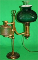 RARE LATE 19TH C. STUDENT LAMP W/ FROSTED &