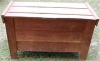 19TH C. COUNTRY FRENCH LIFT TOP BLANKET BOX,