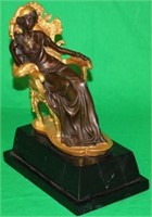 20TH C. GILT AND PATINATED BRONZE OF LADY IN