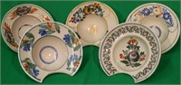 LOT OF 5 19TH C FRENCH FAIENCE BARBER BOWLS 10"