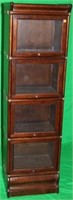 LATE 20TH C. 4 STACK MAHOGANY BOOKCASE, BANDED