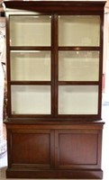 QUALITY MAHOGANY BREAKFRONT DISPLAY CASE BY