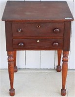 EARLY 19TH C. SHERATON 2 DRAWER STAND WITH INLAID
