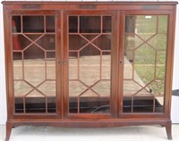 MAHOGANY 3 DRAWER BOOKCASE WITH FRENCH FEET,