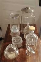 KT- Large Vintage Glass Canisters