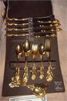"gold 'National Mont Airy Flatware set-cloth canni
