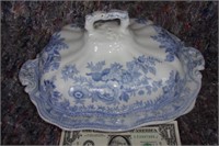 Blue and white Casserole dish-old