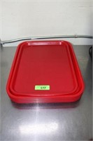 7 RED SERVING TRAYS