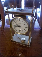 French Brass Mantel Clock With Key