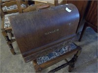 Singer Tabletop Sewing Machine in Tiger Oak Case