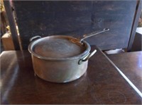 Covered Double Handled Copper Pan