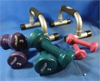 Push up Bars with hand weights
