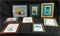 Assortment of framed pictures