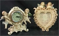 New Cherub picture frame and clock