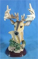 Stag deer head resin figurine