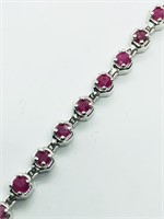 44C- sterling silver ruby 1.85ct bracelet $900