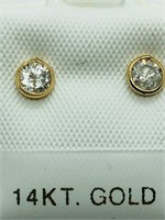 38C- 14k yellow gold diamond earrings $1,800