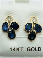 40C- 14k sapphire & diamond earrings $3,200