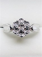 13C- sterling silver 7 diamond ring $120