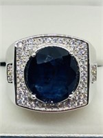 15C- sterling silver sapphire ring $600