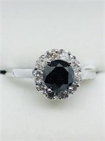 16C- 10k black & white diamond ring $4,900
