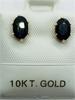 19C- 10k yellow gold sapphire 1.5ct earrings $300