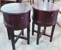 2 end tables with storage 16 x 16 x 26H, matching
