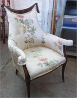 Chair with wood accent 28x22x40H, matching lot 18
