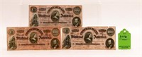 Confederate States $100 Notes, Lot of Three