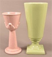 Two Vintage Hull Art-Pottery Tall Vases. 9"-11"h.