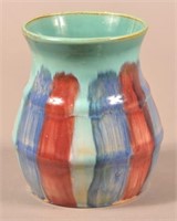 Early Hull Art-Pottery Striped Vase. 6-1/2"h.