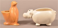 Penquin and Hippopotamus Vintage Hull Art-Pottery