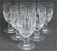 Set Of Six Waterford "Colleen" Claret Wine Stems
