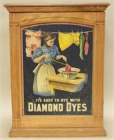 Diamond Dyes Wood Cabinet - Rare Blue Background
