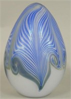 Vandermark Studio Pulled Feather Art Glass Egg