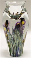 David Lotton Mixed Bouquet Art Glass Cylinder Vase