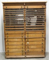 Early 1900's Oak Floor Model Spool Cabinet