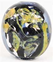 James Hayes Blue & Multi-Color Art Glass Vase