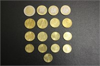 1,2,10,20,50 Euro Coins (17 coins total)